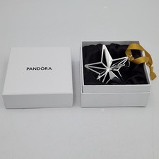 Pandora 2021 Star Christmas Ornament Limited Edition 3D Silver Toned With Box