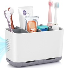 Toothbrush and Toothpaste Holder Drainage for Bathroom Countertop