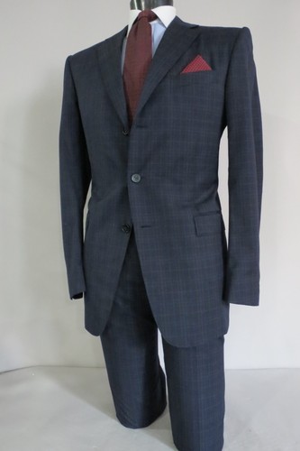 Ermenegildo Zegna three button side vent full canvas bold window pane suit 42 L - Picture 3 of 23