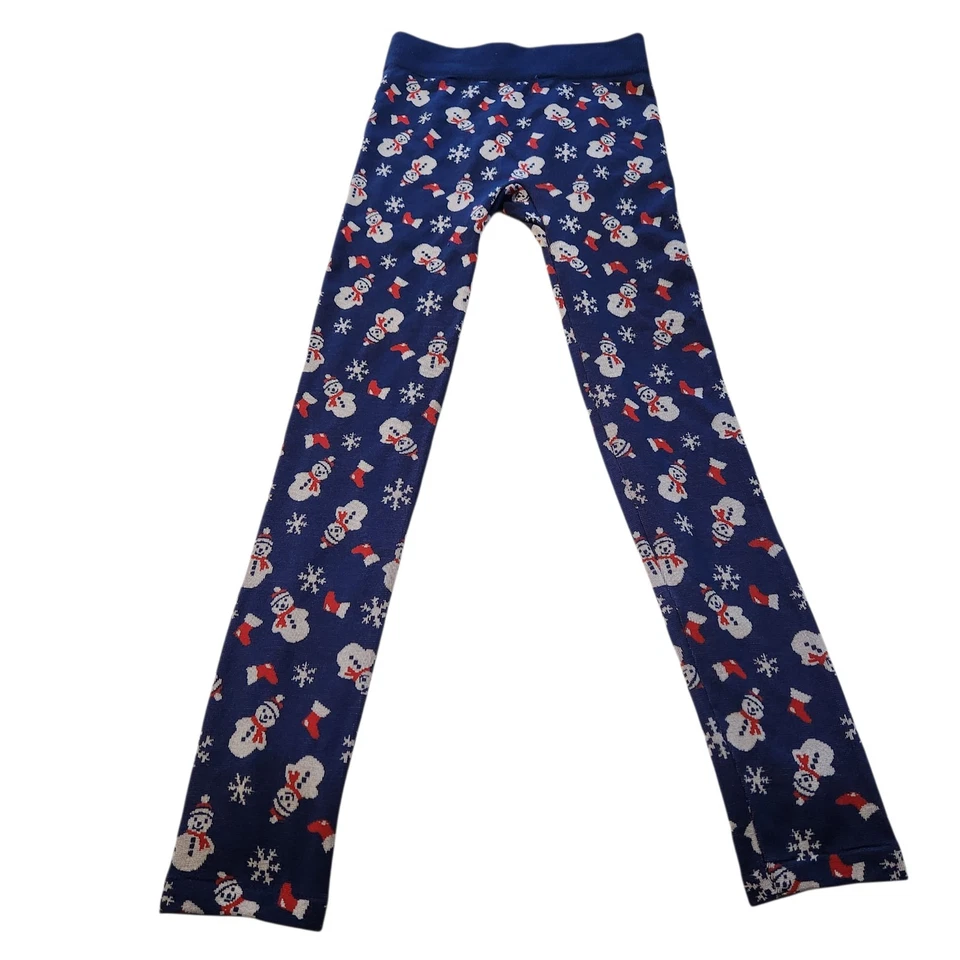 Lot of 2 No Boundaries Christmas Snowman Snowflake Leggings Juniors XL (15-17) - Image 3 of 4