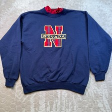 VTG Santee Pluma University of Nevada Grandma Sweatshirt Sz Lg USA Made Plaid