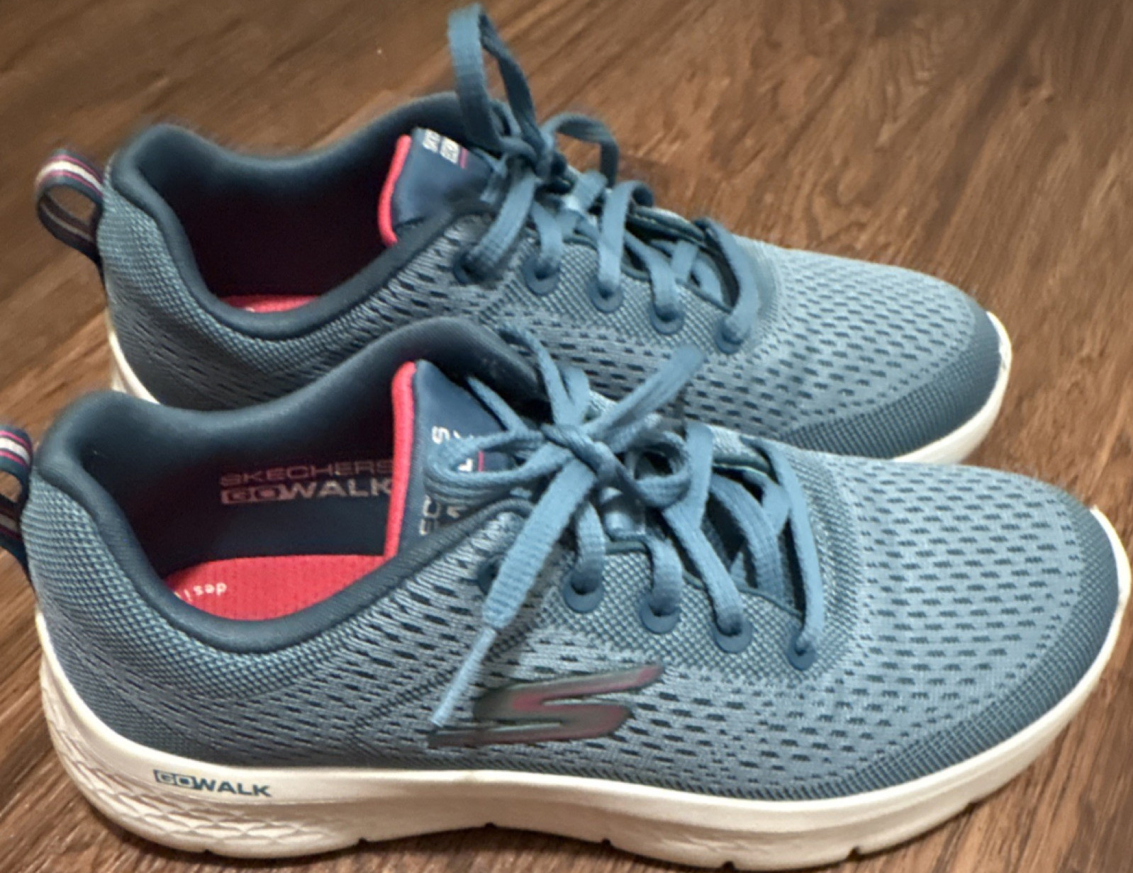 SKECHERS GO WALK Blue Mesh Women's Athletic Walking Sneaker 