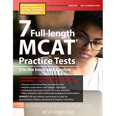 7 Full-length Mcat Practice Tests: 5 in the Book and 2  -  NEW Ruveneco Inc 2023