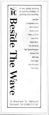 Beside The Wave Exciting Selection of Paintings & Ceramics 1986 Ad TAK5-8