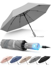 Seniny Electric Travel Umbrella with Intelligent Open Close, Grey