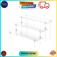 3 Tier Acrylic Display Risers, Large Perfume Organizer Stand, Clear