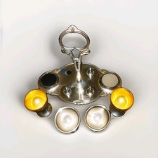 Heimendal & Keller Set Mit 4 x alter Eierbecher  Silber  / Antik 1872 - 1891 