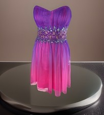 Blondie Nites By Stacy Sklar Purple Magenta Rhinestone Party Prom Dress Size 13