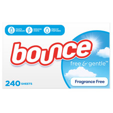Bounce Dryer Sheets, Free  Gentle, Unscented, 240 Count