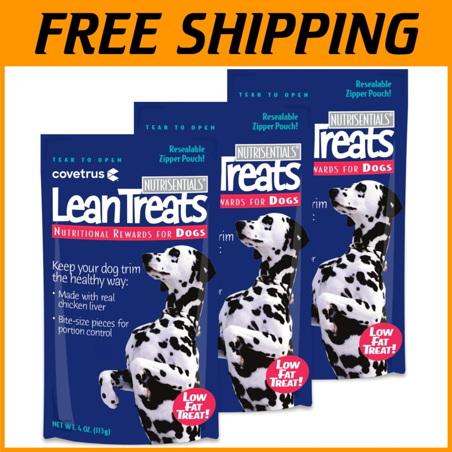 Low-Fat Nutritional Dog Treats - Chicken Flavor