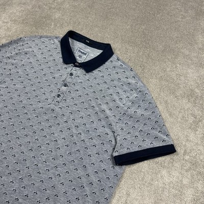 MAVI Polo Shirt Mens 2XL Fitted Gray Abstract Embroidered Pique Stretch