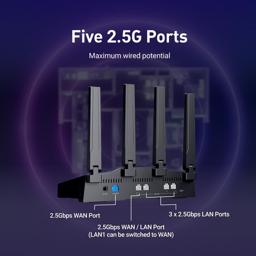 Router WiFi 7 Tri-Band GL-BE9300 (Flint 3), ruta WiFi para juegos de alta velocidad 6 GHz... - Imagen 4 de 9