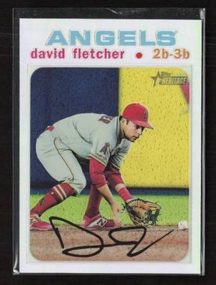 2020 Topps Heritage #THC-485 David Fletcher Chrome Refractor #/571 (B1)