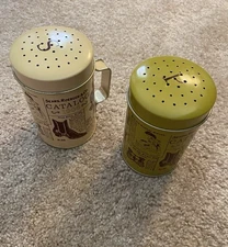 Vintage 1970s Salt & Pepper Shakers 1906 Sears Catalog Tin Can