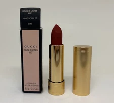 Gucci Rouge A Levres Mat Lipstick Lip Colour Matte 509 Janie Scarlet .12 oz NIB
