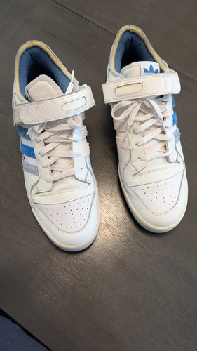 Size 13.5 - Adidas Forum 84 Low White Altered Blue - Pre Owned
