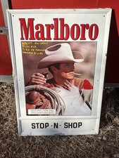 Marlboro Man (1986) Large Metal Sign [34''x 23''] Vintage Tobacco Promo Ltd