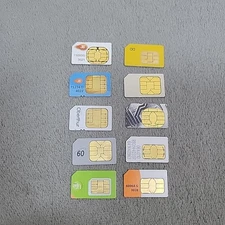 Lot 10 Used SIM Cards USA Verizon AT&T  T-Mobile H2O Cingular Testing Only