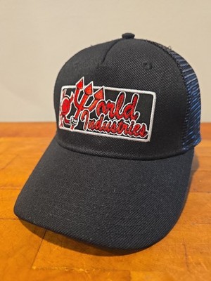 World Industries Hat Mens Snapback Black Devilman Trucker Skater Street Y2K 90s