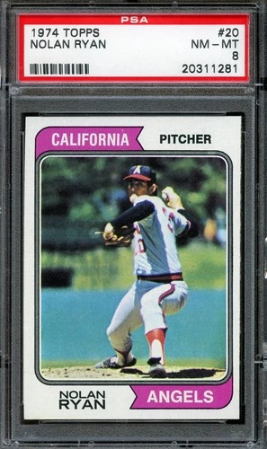 1974 Topps NOLAN RYAN #20 Baseball Card PSA 8 NM-MT