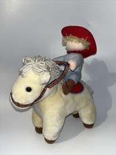 vintage EDEN musical wind up Cowboy on Horse stuffed animal Plush Baby Toy RARE