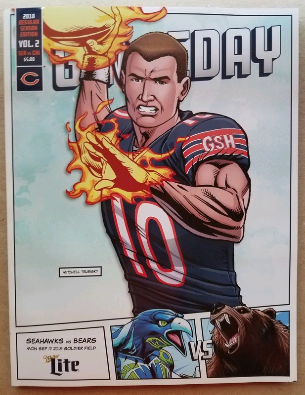 Chicago Bears 2018 Game Day Program Week 2 Vs Seattle Seahawks Mitch Trubisky