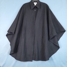 Cato Carolina Colours Women's Wool Blend Cape Coat Poncho Black Size L