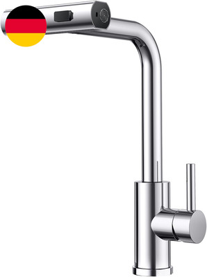 FORIOUS Waterfall Wasserhahn Küche, Hochdruck Küchenarmatur Ausziehbar Mit Braus