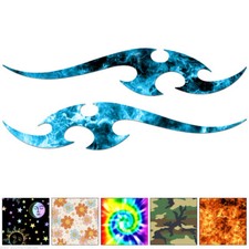 Pair Tribal Flame Stripes - Decal Sticker - Multiple Patterns  Sizes - ebn7398