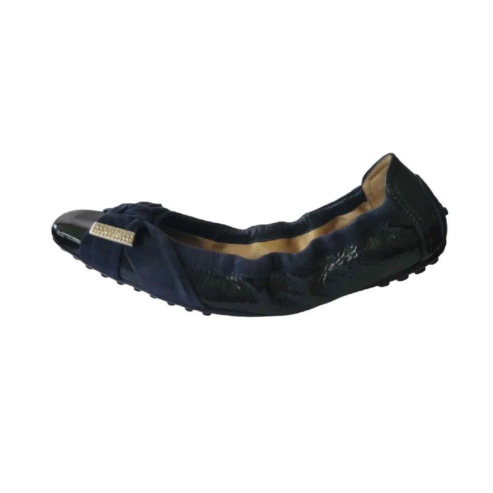 TOD’S Scarpe piatte ballerina blu pelle scamosciata TOD'S Made in Italy taglia EU 35 5