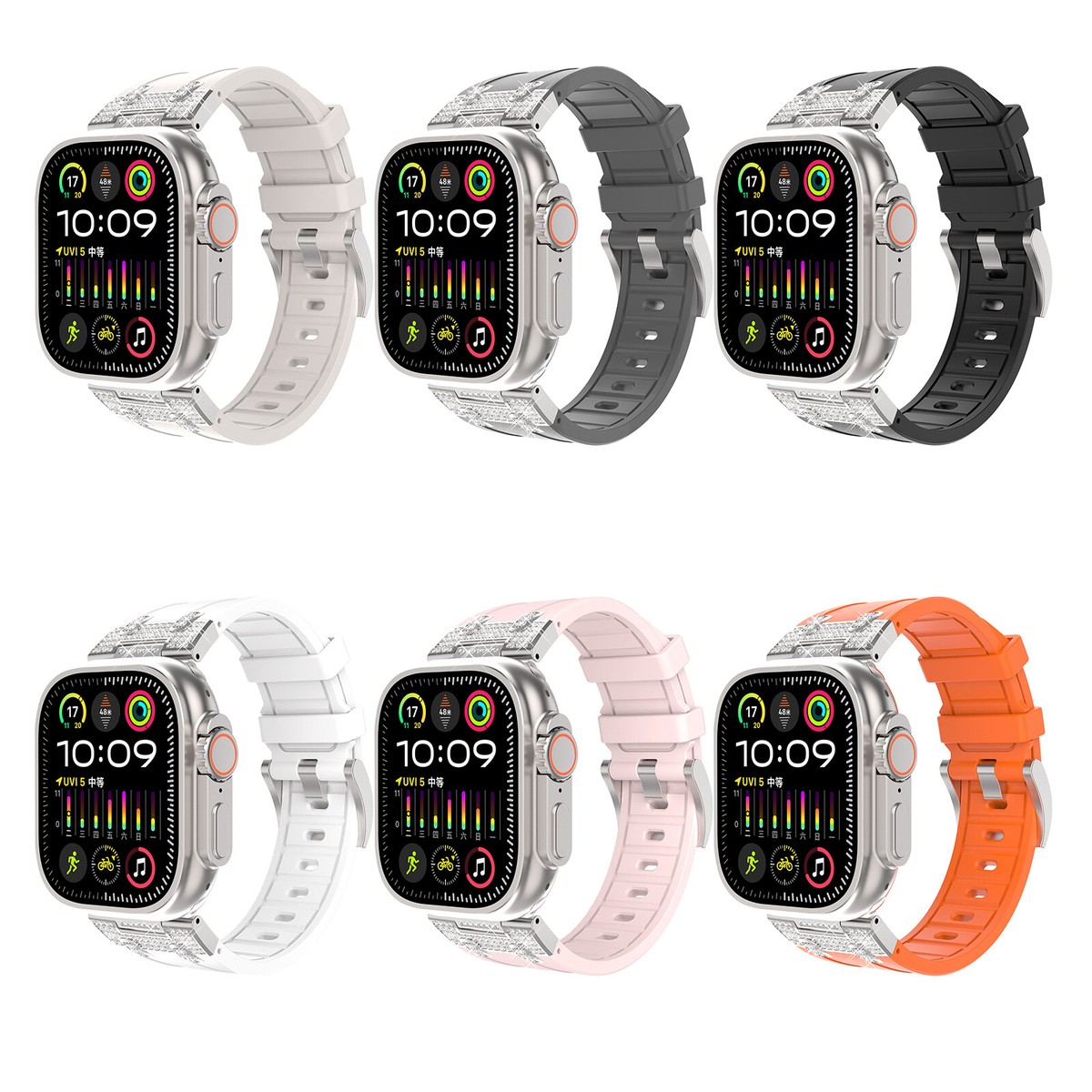 For Apple iWatch Series 10 9 8 7 6 5 4 SE Silicone Bling Sports 