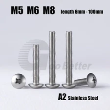 Metric A2 Stainless Steel Truss Head Phillips Screws Machine Screws M5 M6 M8