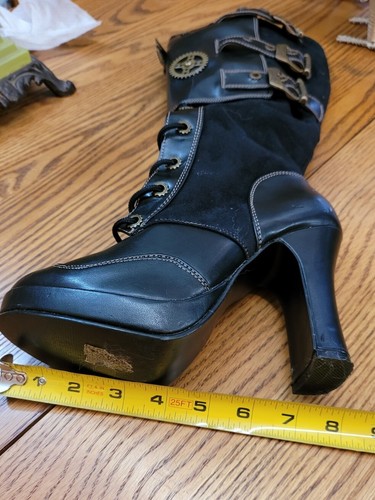 👢👢Black Demonia Steam Boots Apocalypse, Cosplay, Steampunk UNIQUE Size 8?👢👢 - Picture 16 of 23
