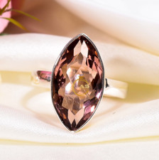 Pink Amethyst Ring 925 Sterling Silver Statement Boho Rings Gift Jewelry for Her