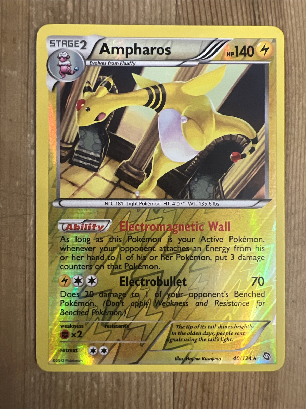Ampharos - B & W Dragons Exalted 40/124 2012 Reverse Holo Pokemon Card NM/VLP