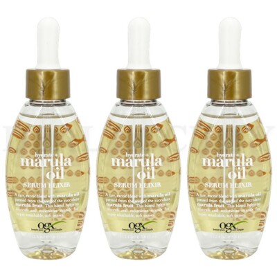 OGX Marula Oil Serum Elixir Hydrate Smooth Moisturize Hair Dropper - Lot of 3