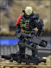 HALO MEGA BLOKS CONSTRUX BLACK CUSTOM UNSC SPARTAN EMILE MINI FIGURE