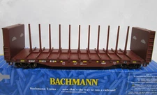 Bachmann HO Scale BNSF Center Beam 52' Bulkhead Flat Car #615818 NOS 12905