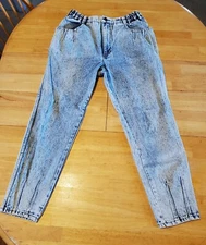 Vintage 1980's PS Gitano Acid Washed Size 16 High Waisted Mom Jeans 30"x26"
