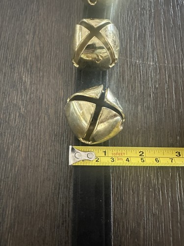 Vintage Messing Schlitten Glocken Pferdegeschirr, Weihnachten 70-73 Lederriemen & Schnalle - Bild 9 von 9