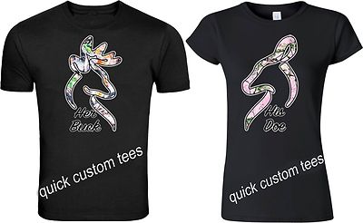 HIS DOE HER BUCK T-SHIRTS VALENTINES LOVE Couple matching cute NEW NICE COOL 