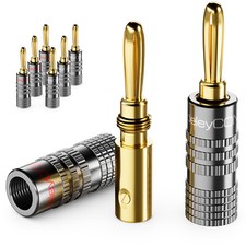 8x Bananenstecker schraubbar Vergoldet Lautsprecher Kabel Stecker 0,75mm - 4,5mm