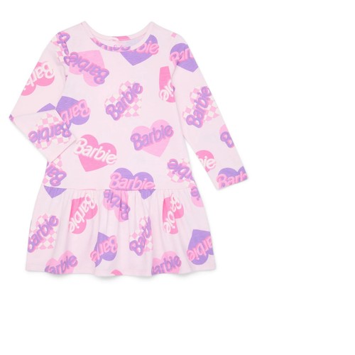Vestido Barbie para niña pequeña estampado cintura caída talla 2T nuevo con etiquetas