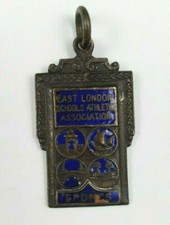 East London Schools Athletic Association Metal And Enamel Fob Pendant - 1929