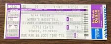 RARE 2001 Womens NCAA Basketball Championships FULL UNUSED TICKET Ruth Riley