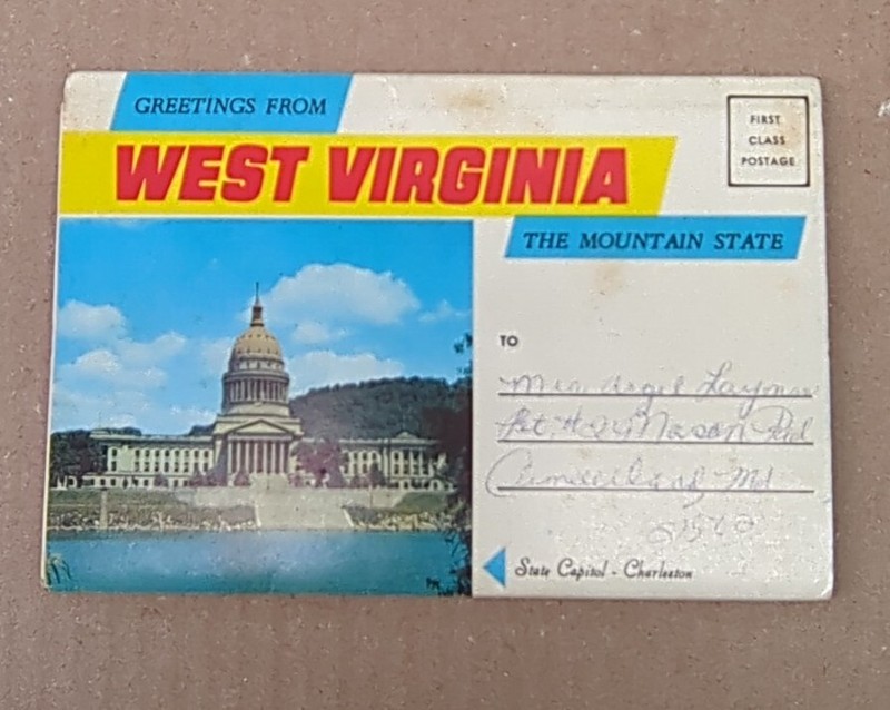 1960's West Virginia Pictorial Postcard Binder Book