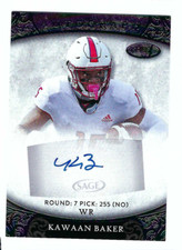 KAWAAN BAKER 2021 SAGE ASPIRE FOOTBALL ROOKIE AUTO - KALEIDOSCOPE PARALLEL SP