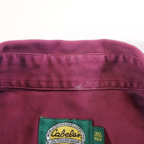 XXXL Vintage Cabela's Cotton Heavyweight Shirt Long Sleeve Button Up 3XL 90s Y2K - Picture 4 of 7