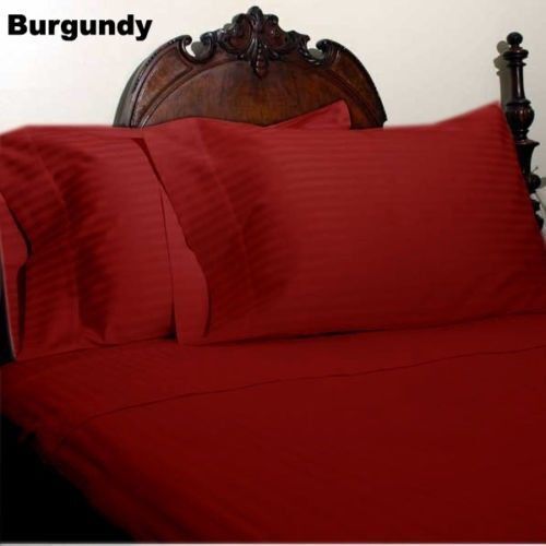 1000 TC Scala Bedding Items Egyptian Cotton US All Sizes Burgundy Striped - Picture 1 of 8