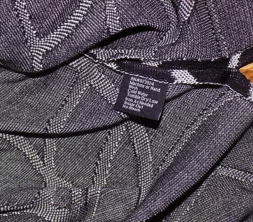 Misook schwarz/grau/weiß abstrakter Druck 1-Haken Strick Cardigan Topper Jacke 2X - Bild 6 von 6